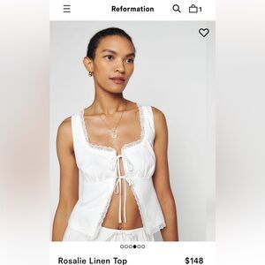 Reformation - Rosalie Linen Top - Size 0